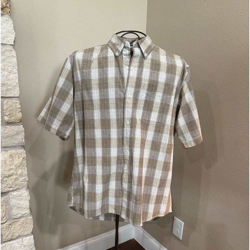 Bob Timberlake brown/cream plain button up shirt